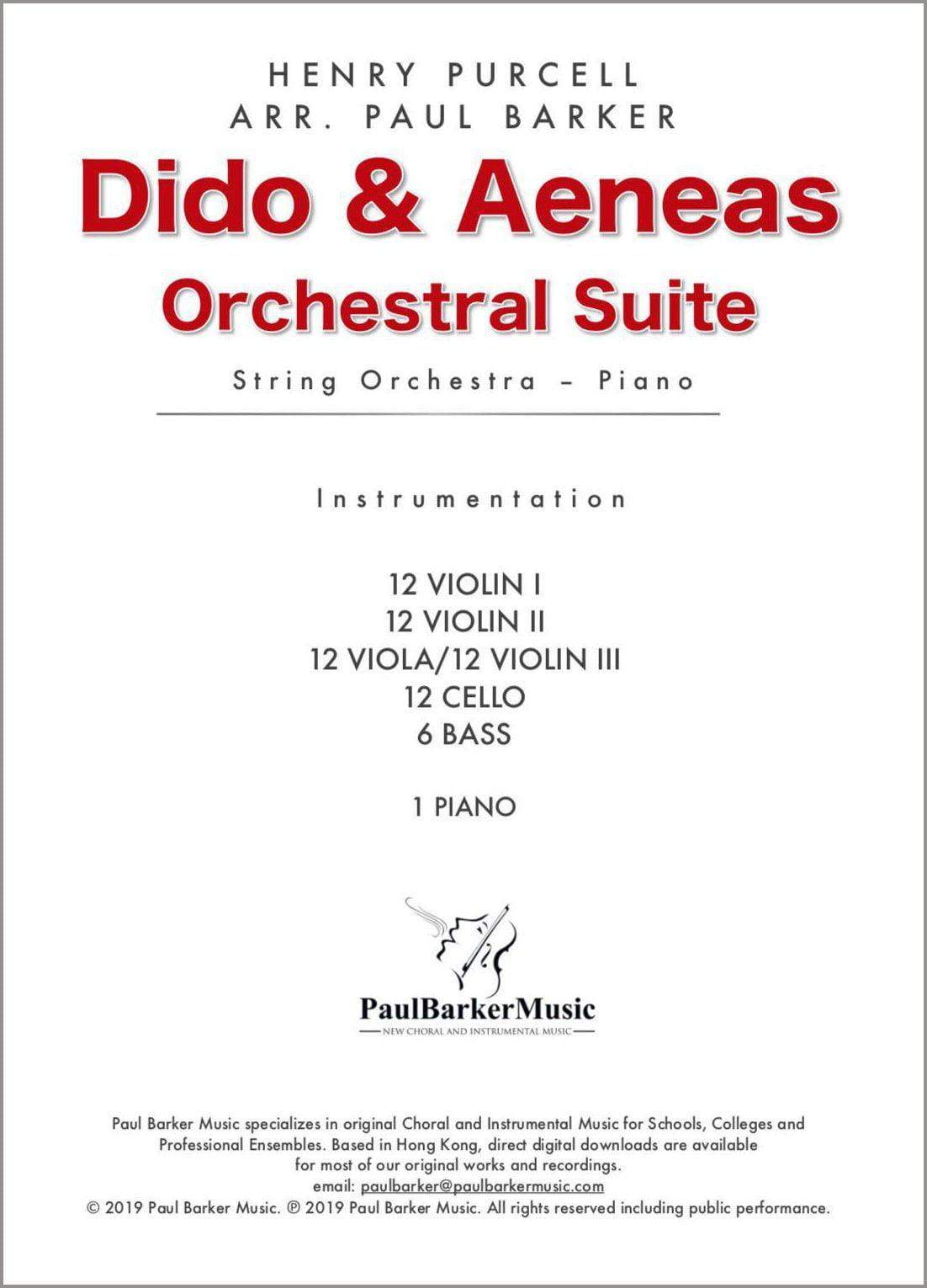 Dido & Aeneas Orchestral Suite - Paul Barker Music 