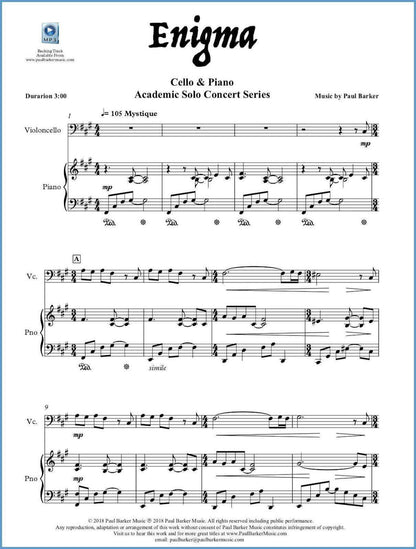 Enigma (Cello & Piano) - Paul Barker Music 