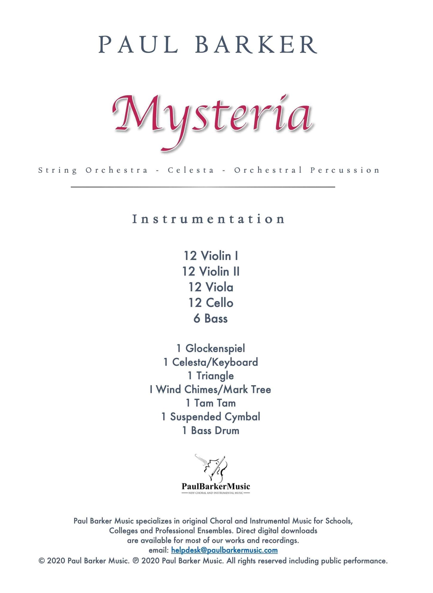 Mysteria - Paul Barker Music 