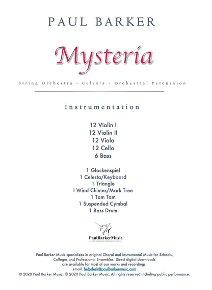 Mysteria - Paul Barker Music 
