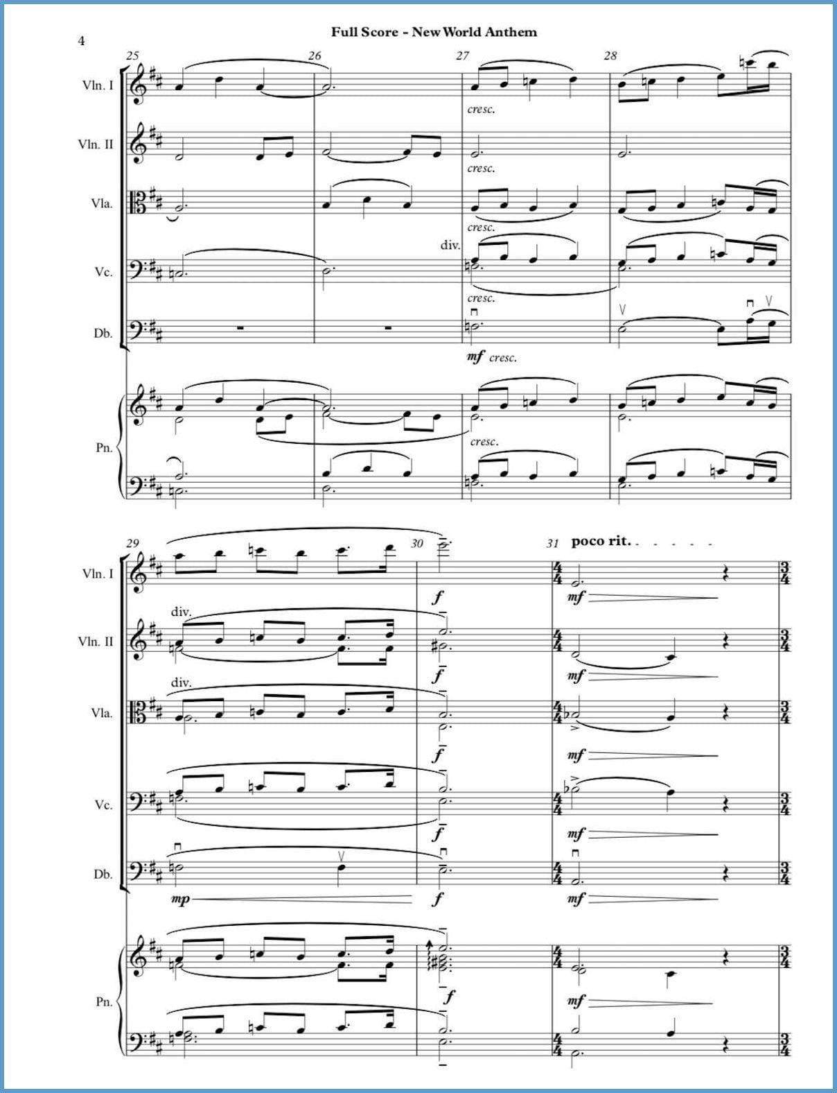 New World Anthem (String Orchestra) - Paul Barker Music 