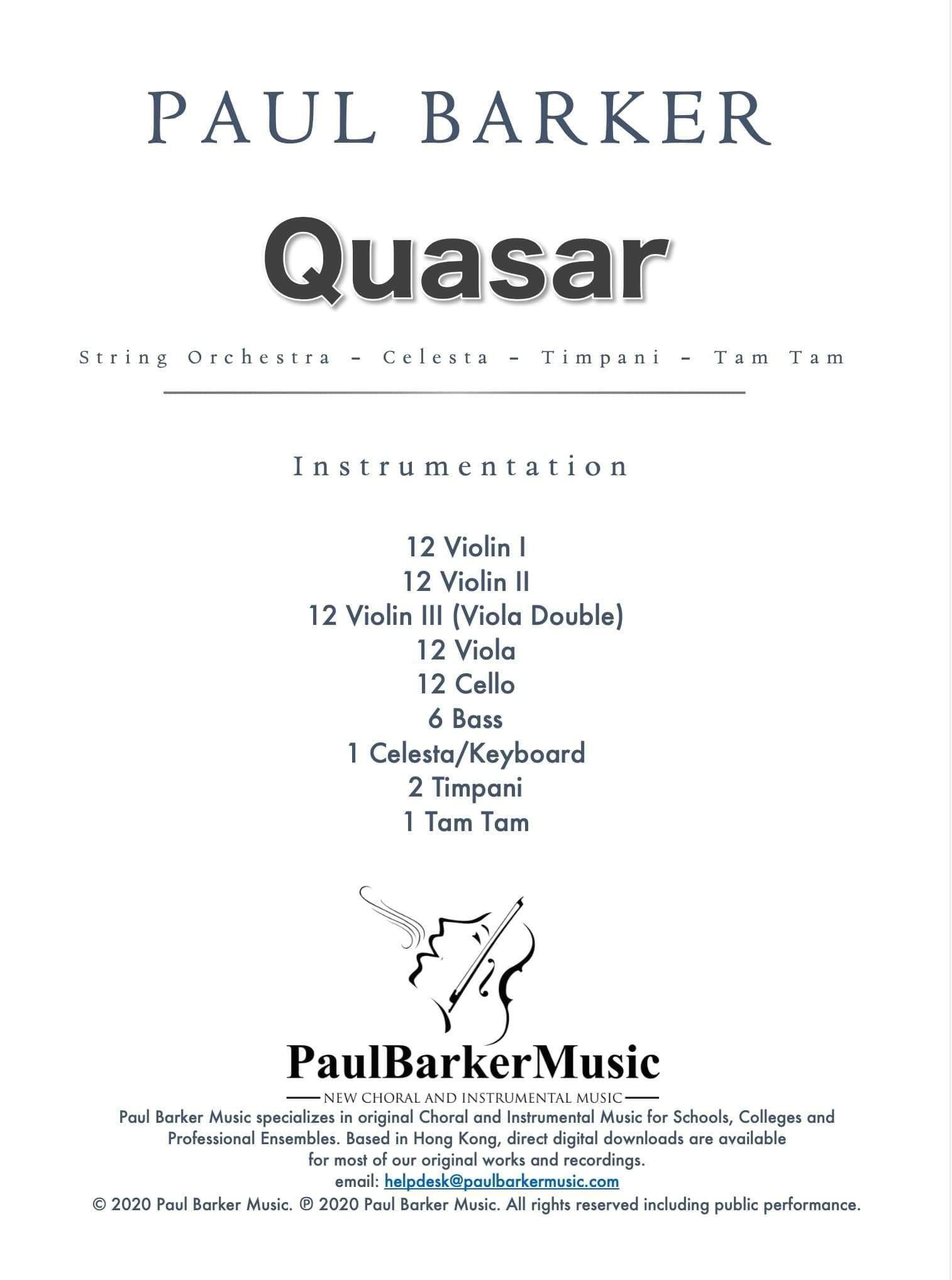 Quasar - Paul Barker Music 